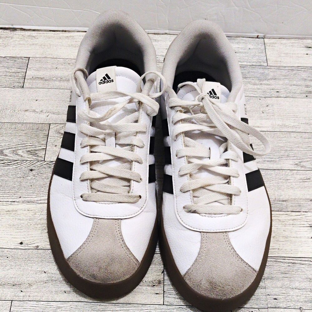 adidas VL Court 3.0 Men’s Low Top Lace-Up Sneakers White/Black Gum ID6285